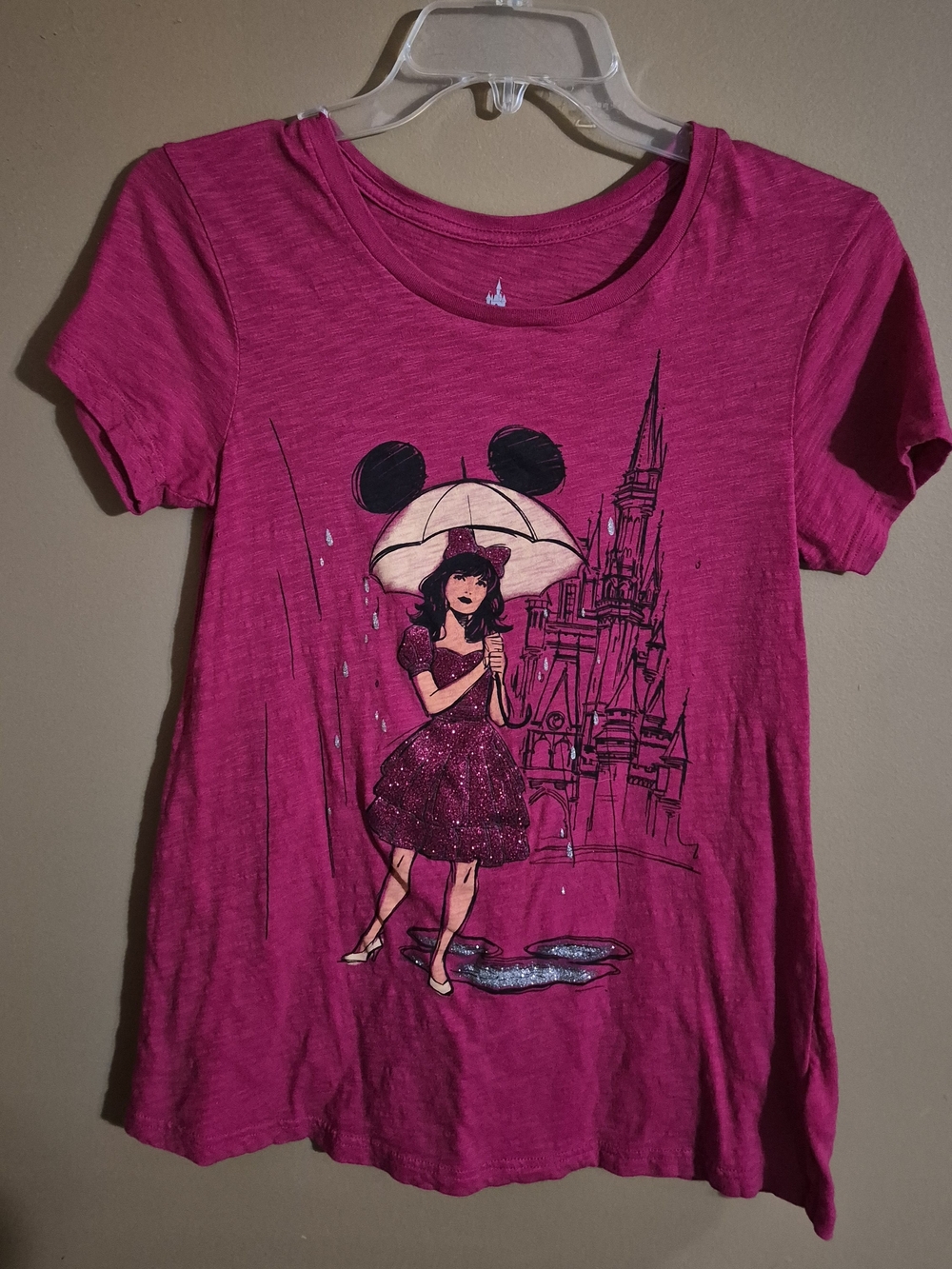 Disney Parks- Woman With Mickey Umbrella & Castle Women's Size Small